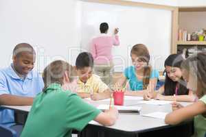 Elementary school clasroom with teacher