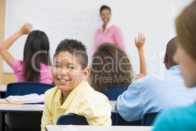 Pupil in elementary school classroom