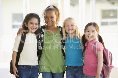 Three kindergarten girls standing together