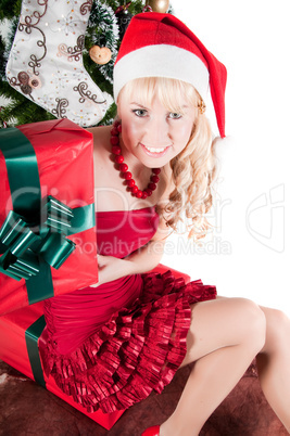 Happy woman with Christmas presents