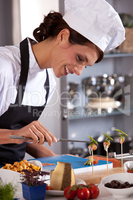 Happy female chef