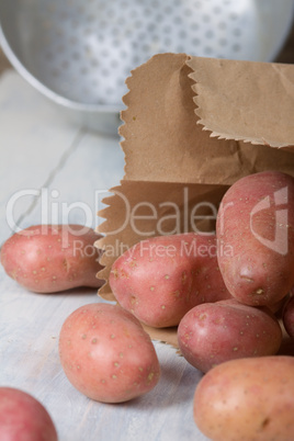 Kartoffeln und Sieb