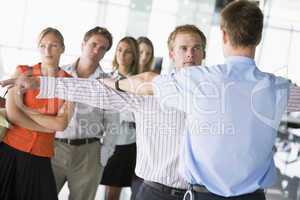 Passengers going through airport security check