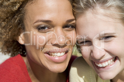 Close up of two female friends