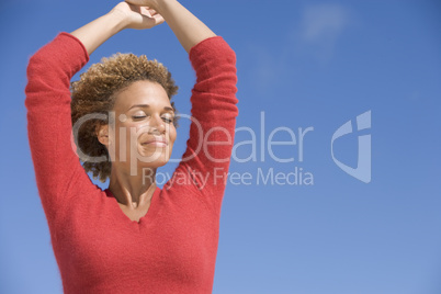 Young woman relaxing outside