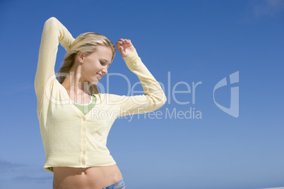 Young woman relaxing at beach