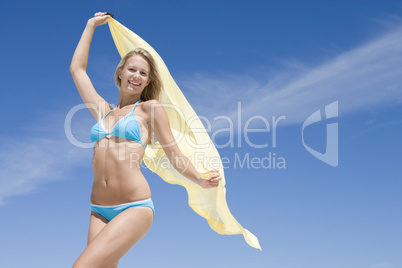 Young woman in swimming costume