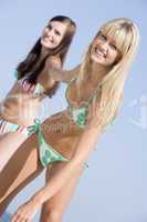 Young female friends on beach holiday