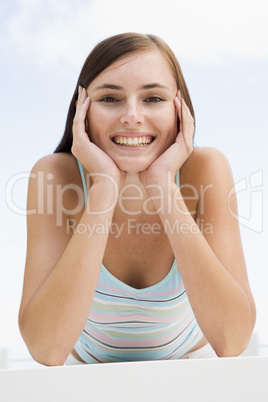 Young woman relaxing outside