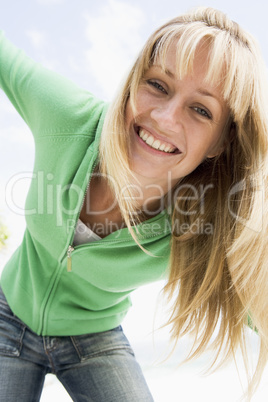 Young woman relaxing outside