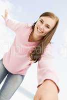 Young woman relaxing outside