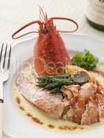 Lobster Thermidor with a Rouille Croute