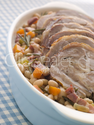 Braised Boneless Shoulder of Lamb with Beans