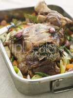 Slow Roasted Shoulder of Lamb Stuffed with Herbs de Provence Roa