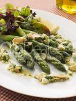 Asparagus Spears with Polonaise Vinaigrette and Salad Leaves