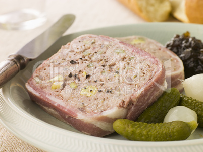 Pate Campagne with Cornichons and Confit Onions