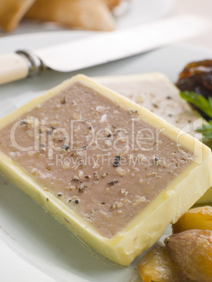 Chicken Liver and Foie Gras Parfait with Caramelised Shallots an