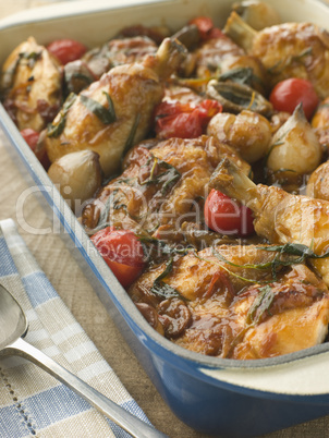 Dish of Chicken Chasseur