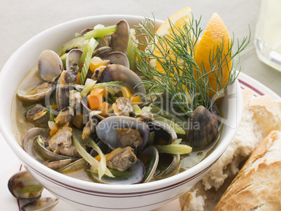 Saut ed Clams with Fennel and Orange