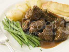 Beef Carbonnade with a Mustard Crouton and Green Beans