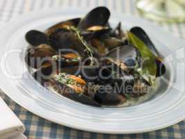 Plate of Moules Mariniere