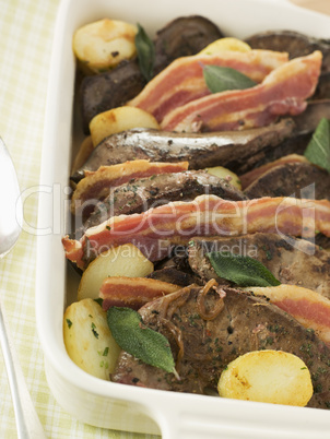 Calves Liver Bacon and Saute potatoes