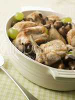Fricassee of Chicken  Mushrooms and Grapes