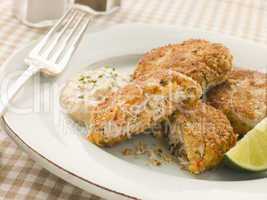 Maryland Crab Cakes with Curry Mayonnaise