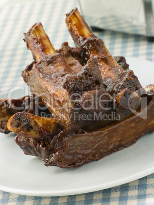 Stack of Barbeque Glazed Pork Ribs