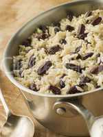 Rice and Beans in a Saucepan