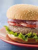 Beef Burger in a Sesame Seed Bun