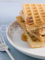 Waffles with Caramel Syrup