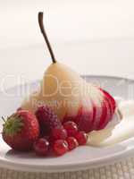 Poached Pear Marinated in Grenadine