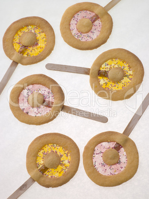 Candy and Shortbread Biscuit Lollipops