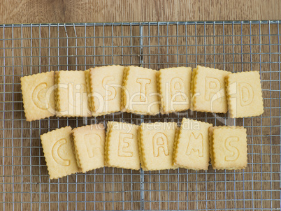 Custard Cream Biscuits on a Cooling Rack
