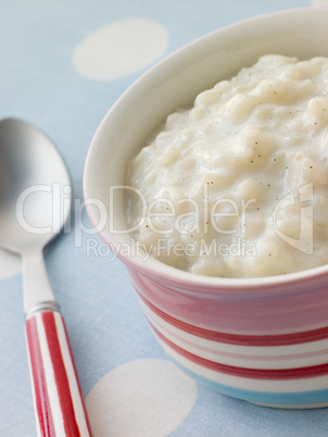 Bowl of Creamed Rice Pudding