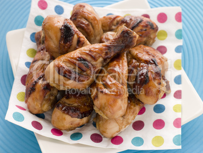 Barbeque and Honey Glazed Chicken Drumsticks