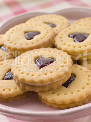 Jam and Cream Heart Biscuits