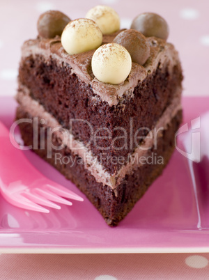 Slice of Chocolate Malteser Cake