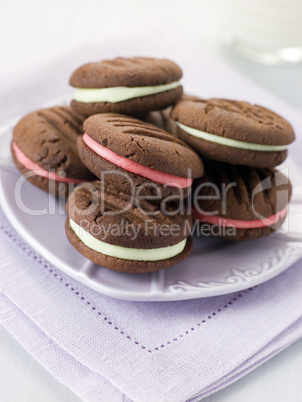 Chocolate Kiss Biscuits filled with Peppermint Cream