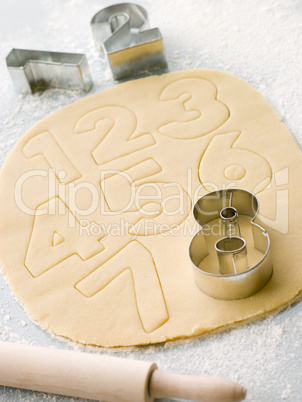 Cutting out Number Shape Biscuits