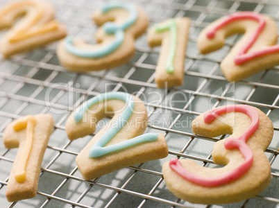 Number Shortbread Biscuits with Icing