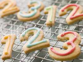 Number Shortbread Biscuits with Icing