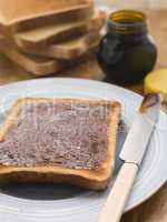 Slices of Toast with Yeast Extract Spread