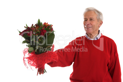 Giving her flowers