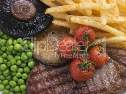 Sirloin Steak Chips and Grill Garnish