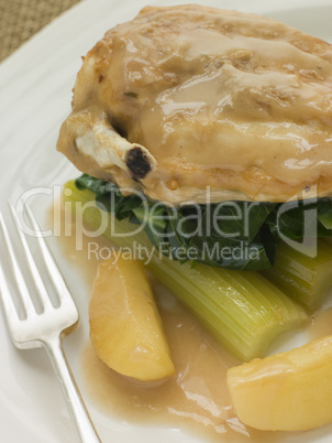 Chicken Breast and Celery cooked in a Cider Sauce