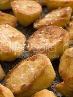 Tray of Roast Potatoes with Sea Salt