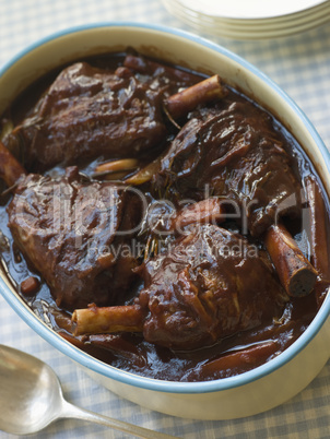 Spring Lamb Shanks braised in Red wine