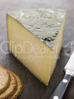 Wedge of Cornish Yarg Cheese with Oatmeal Biscuits